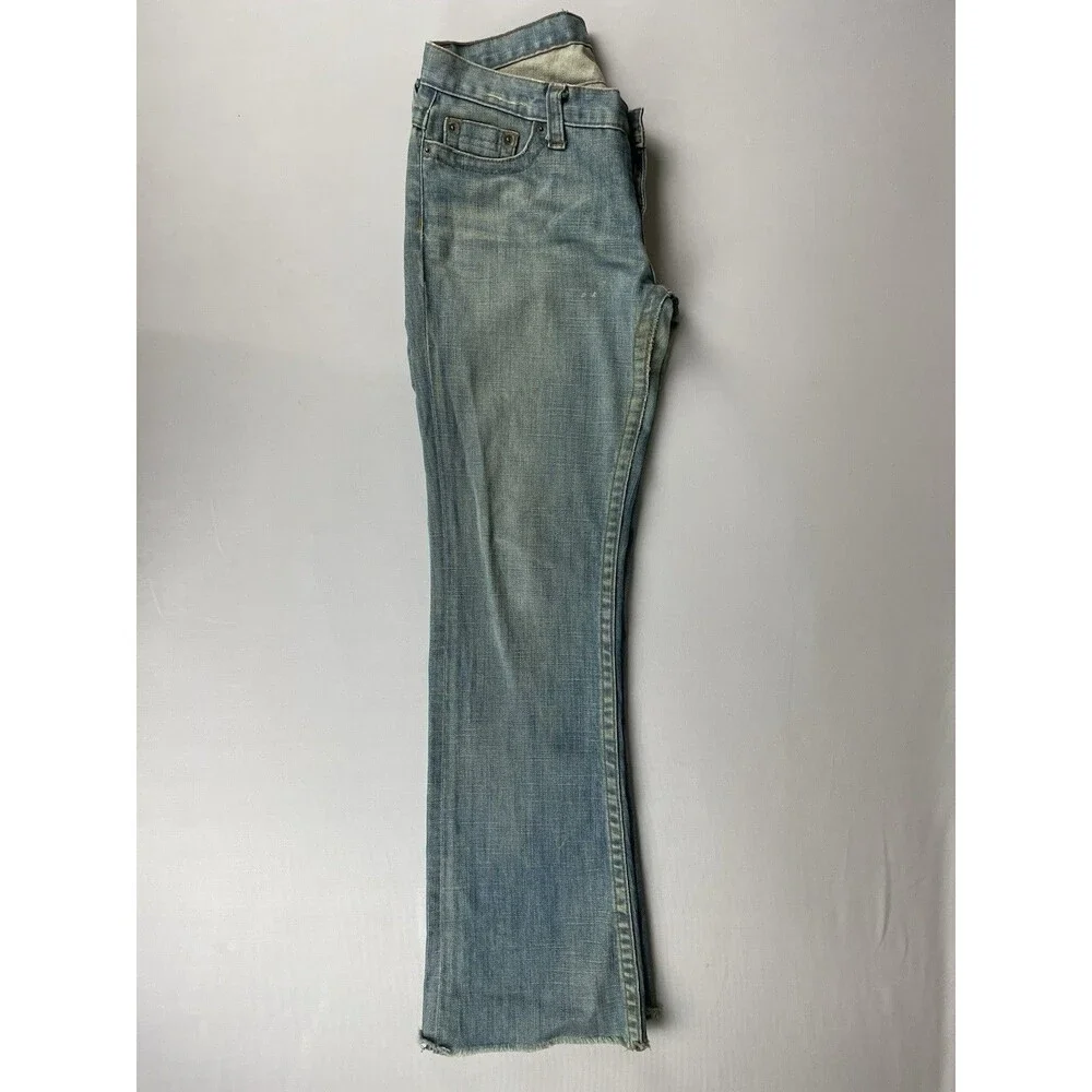 Bebe Carla Low Rise Straight Leg Jeans Women's 30 Light Blue Made USA Y2K